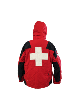 #004 Isotherm Standard Patrol Jacket, Mid, Red/Black, w/Crosses - Image 2