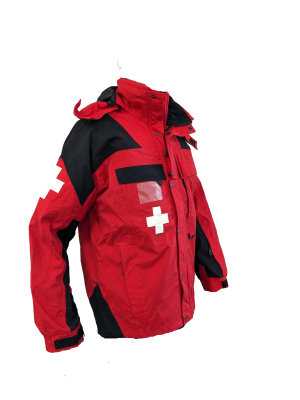 #004 Isotherm Standard Patrol Jacket, Mid, Red/Black, w/Crosses - Image 3