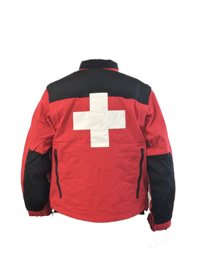 Rescue Jacket, Red/Black w/Crosses, w/zip-off sleeves & Shock Cord Waist - Image 2