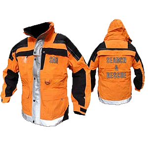 Ops Jacket, tangerine and black with reflective and SAR on back