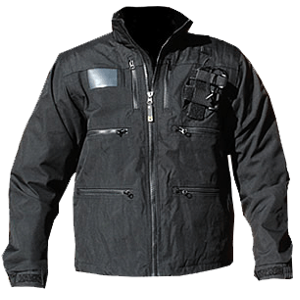 Radio Jacket, Black, w/zip-off sleeves and stretch Shock Cord waist
