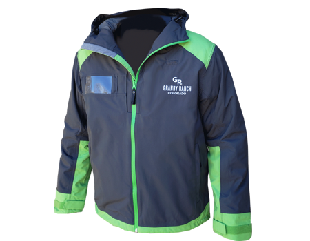 Franconia Jacket (Granby Ranch Operations)-Green Apple/Charcoal, 3-layer fabric (also available in 2 layer)