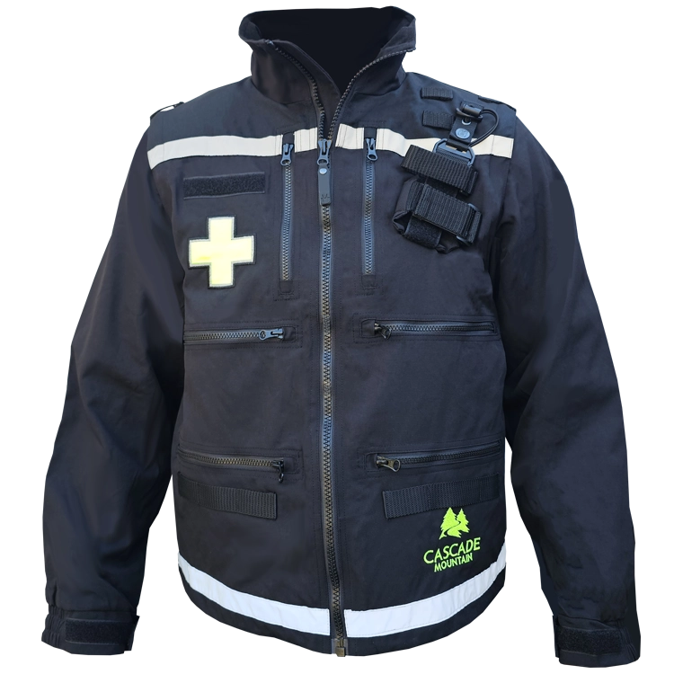 Rescue Jacket – Black w/ Reflective/Safety Yellow Crosses