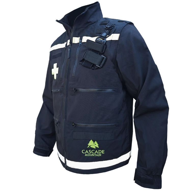 712PatrolRBback Rescue Jacket – Black w/ Reflective/Safety Yellow Crosses, side